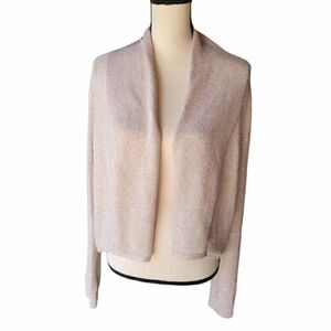 Knitted and Knotted Blush Shimmery Open Cardigan